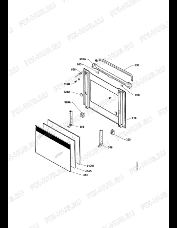 Взрыв-схема плиты (духовки) Aeg Electrolux BO D ER-M - Схема узла Door 003